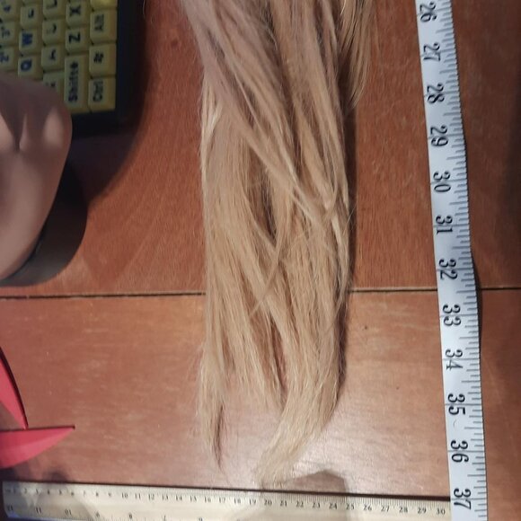 NEW ! Women 37 Inch Long Wig Straight Light Blonde main image 5